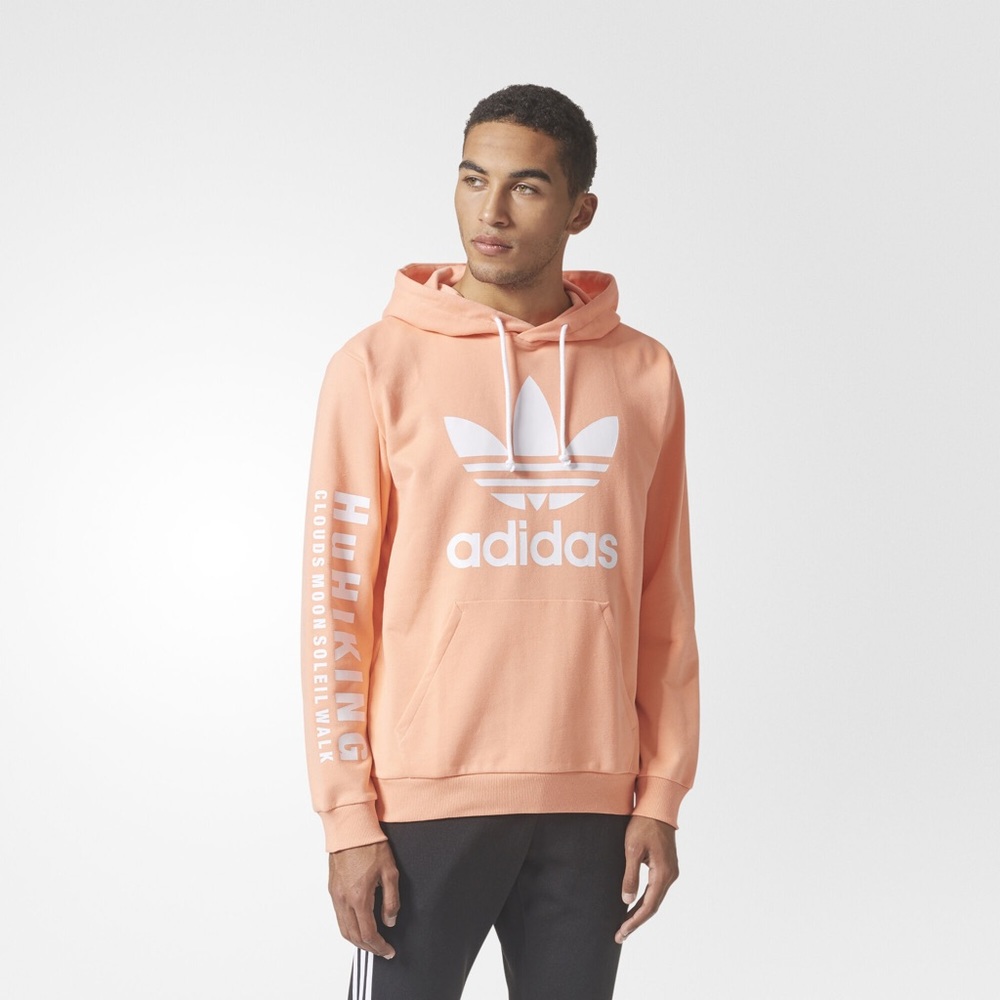 Peach Adidas sweatshirt by Pharrell